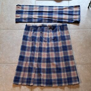 Pendleton Blue and Cream Plaid Skirt
